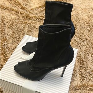 Gianvito Rossi Black Peep-Toe Heeled Boots